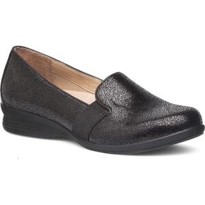 Dansko Black Textured Loafers